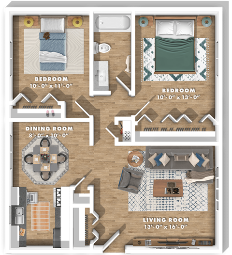 a floor plan of a room with a living room and a dining room